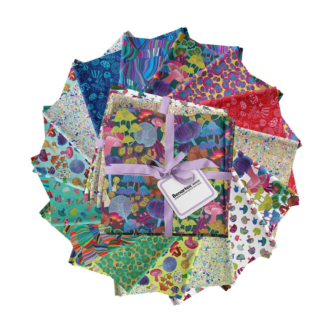 Modern Mushrooms by Kate Segal Collection | Fat Quarter Package - 15pcs (FQMDMPK) - Maple Leaf Quilting Company Ltd.