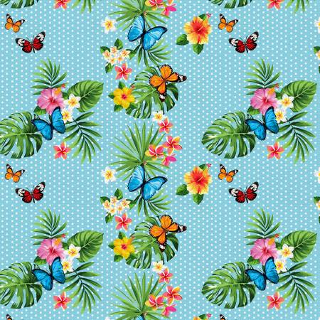 Monstera Garden Tropicana 118" Cotton (183 - 24354) – Sold in UNITS of ¼ metre - Maple Leaf Quilting Company Ltd.