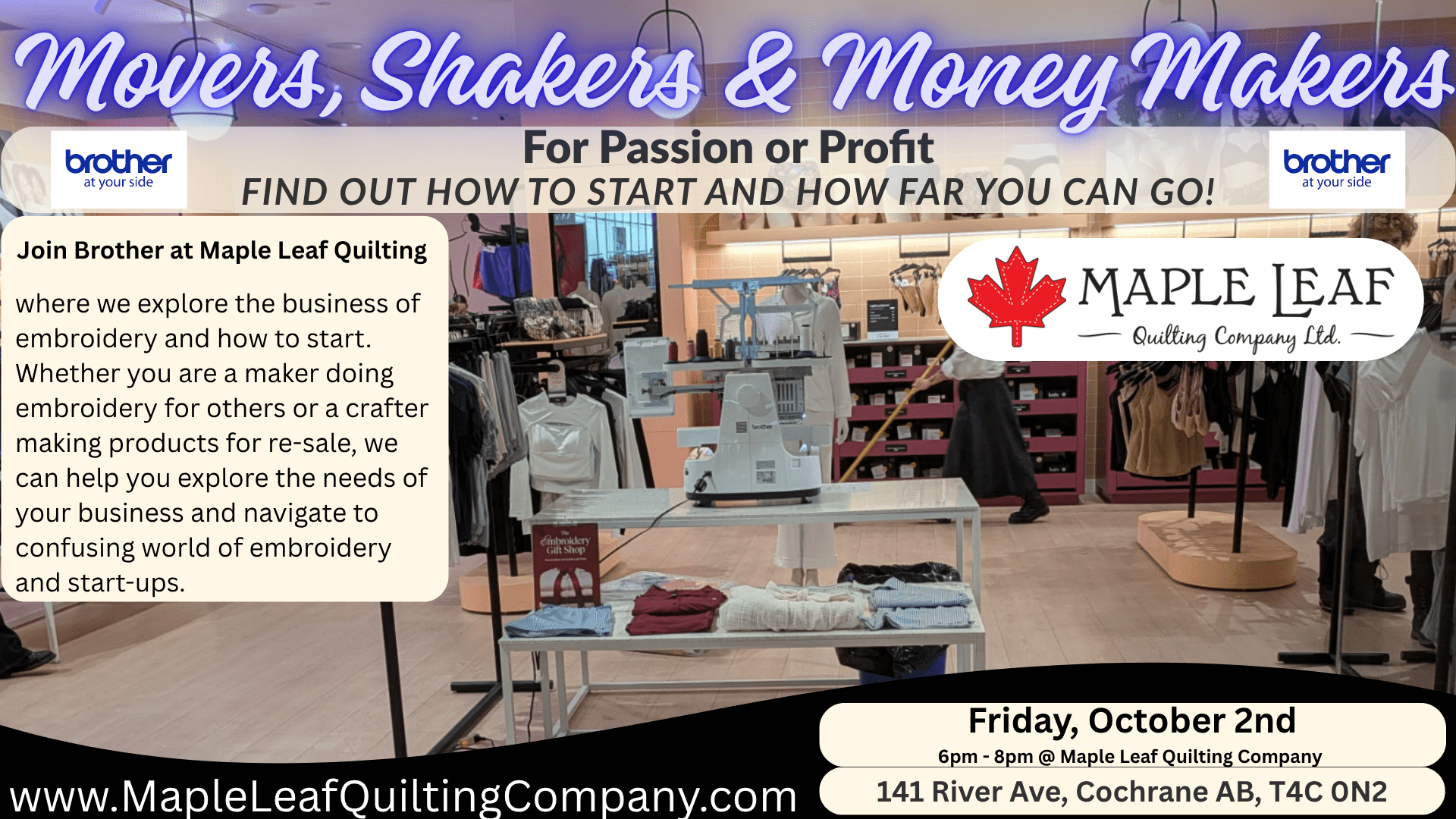 Movers, Shakers and Money Makers - Maple Leaf Quilting Company Ltd.