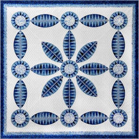Multi JDJ - Flora Blue Quilt Kit (size: 68" x 68") - Maple Leaf Quilting Company Ltd.
