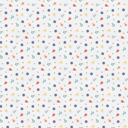 Multi Nautical Ditsy 118" Cotton (183 - 25289) – Sold in UNITS of ¼ metre - Maple Leaf Quilting Company Ltd.