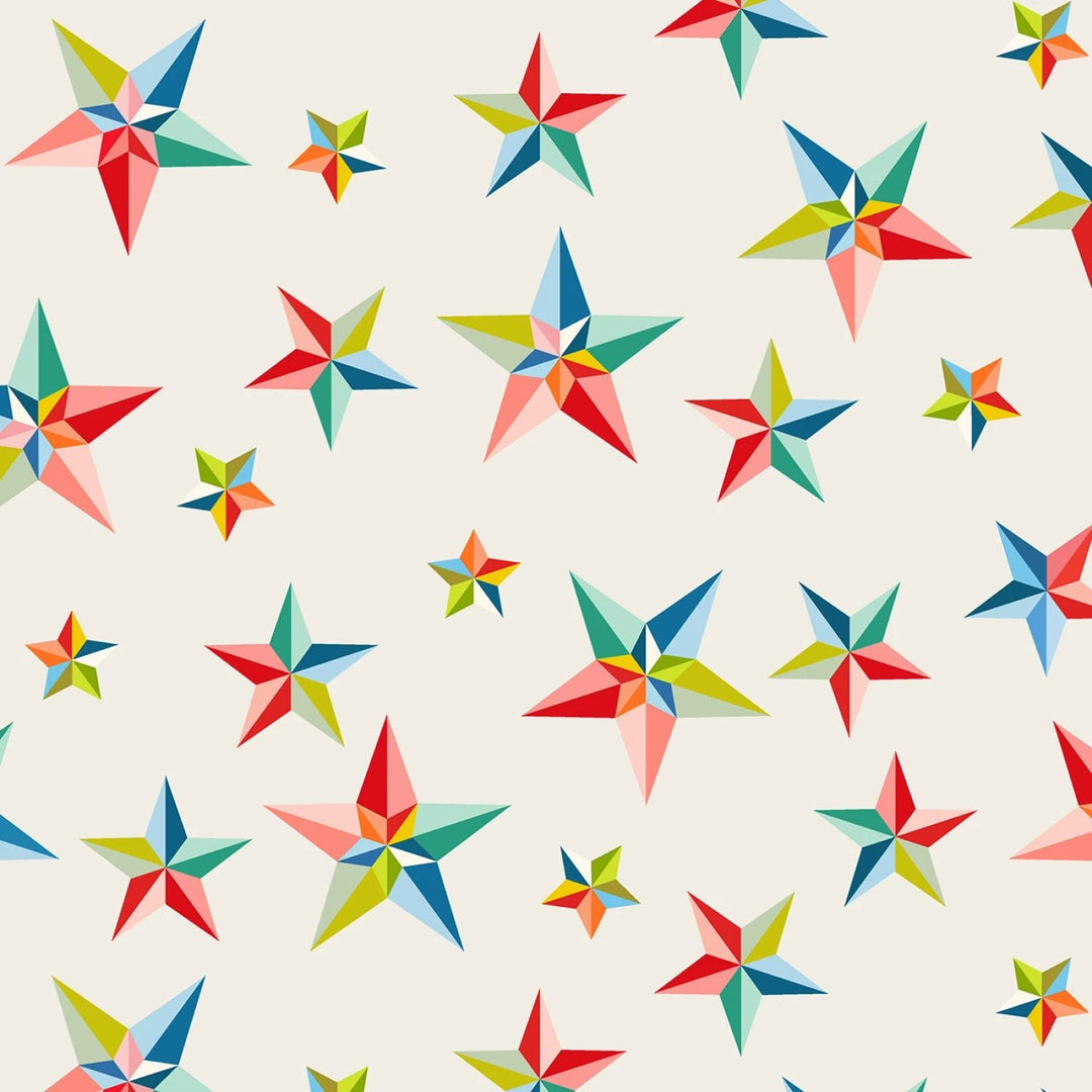 Multicolor Pinwheel Stars 108” Cotton (54511DW - 2DES) - Sold in UNITS of 1/4 metre - Maple Leaf Quilting Company Ltd.