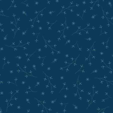 Navy Pretty Petals 108in Wide Back (QBD210M - N) - Sold in UNITS of 1/4 metre - Maple Leaf Quilting Company Ltd.