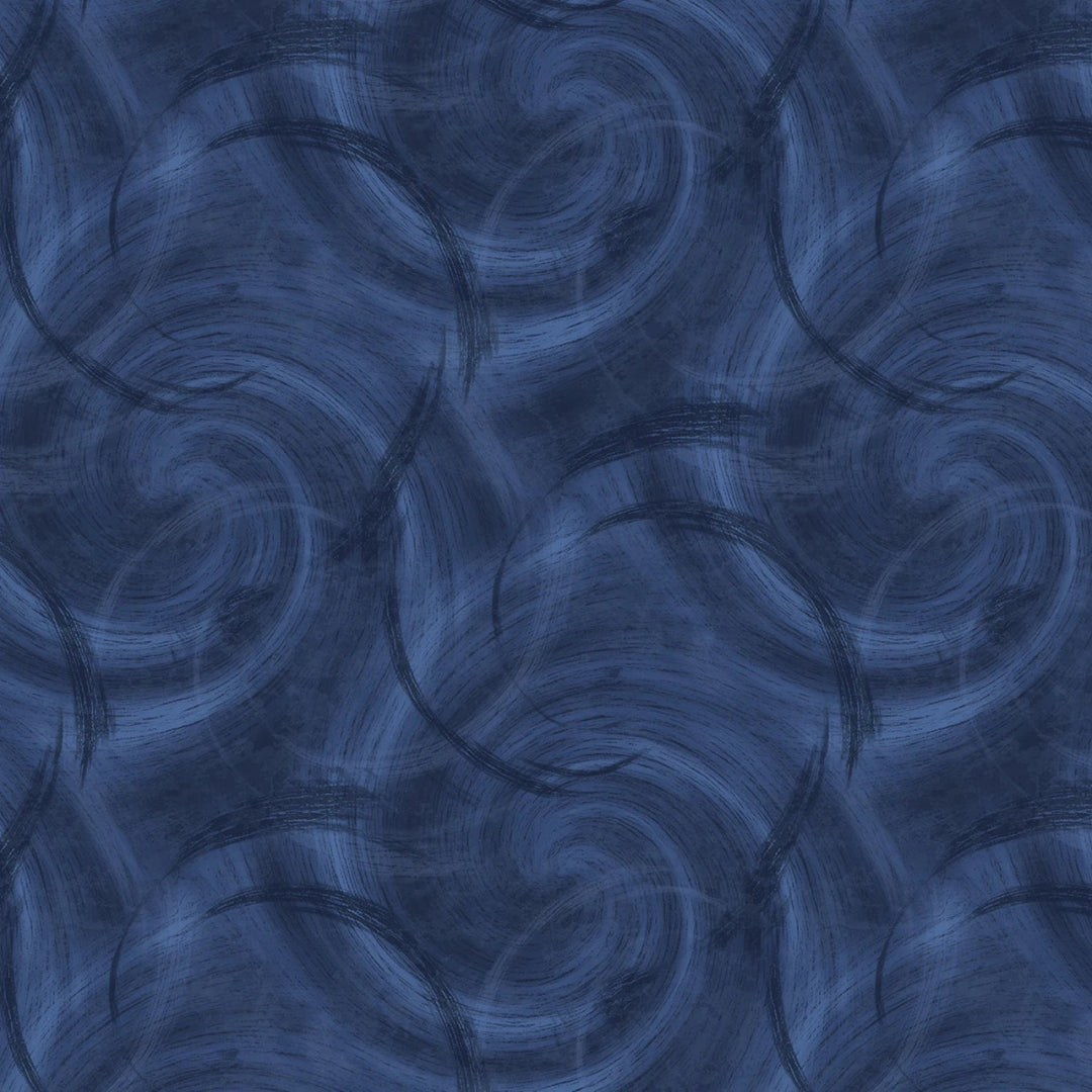 Navy Quasi Circle Texture 108” Flannel (BQ3995F - 79) - Sold in UNITS of 1/4 metre - Maple Leaf Quilting Company Ltd.