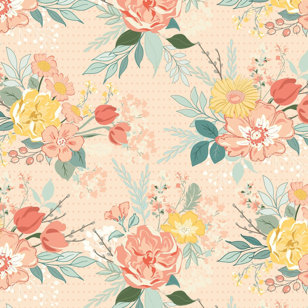 New Beginnings by Sandy Gervais Collection - Blush | 108” Cotton ( WB15759R - BLUSH) - Sold in UNITS of 1/4 metre - Maple Leaf Quilting Company Ltd.
