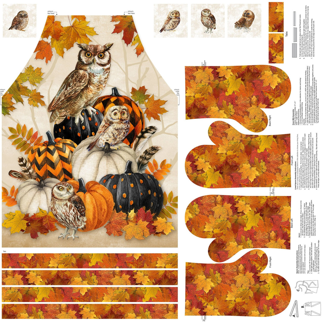 Night Owl Apron Panel 43" x 43" Panel (C28843 - 12) - Maple Leaf Quilting Company Ltd.