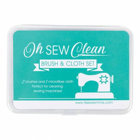 Oh Sew Clean Brush and Cloth Set Asst. Colours - Maple Leaf Quilting Company Ltd.