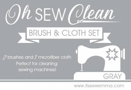 Oh Sew Clean Brush and Cloth Set Asst. Colours - Maple Leaf Quilting Company Ltd.