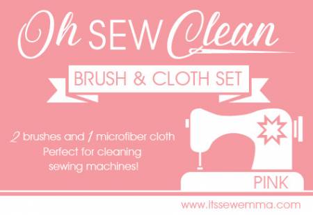 Oh Sew Clean Brush and Cloth Set Asst. Colours - Maple Leaf Quilting Company Ltd.
