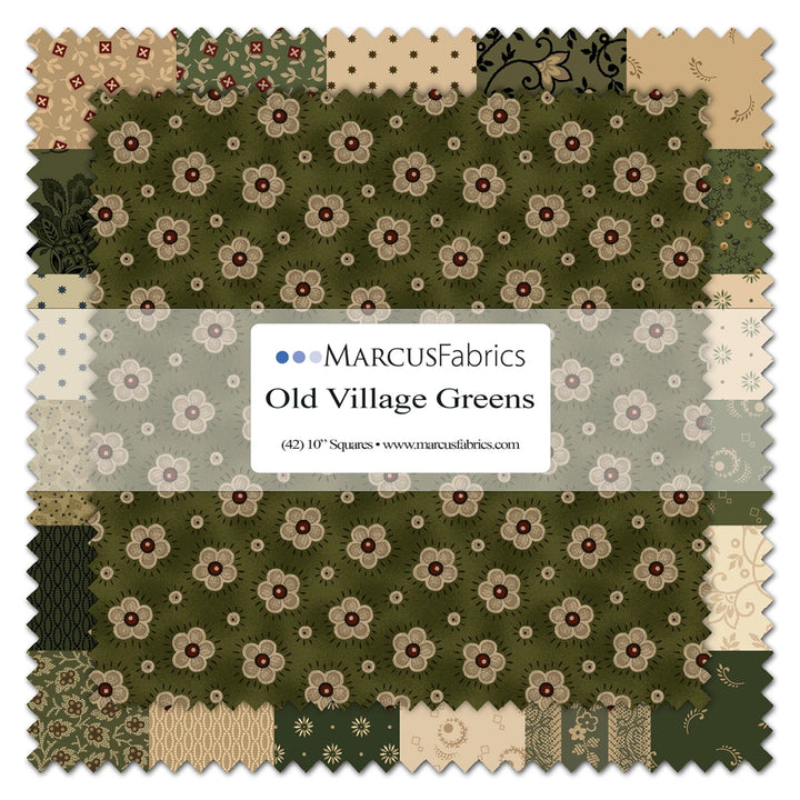 Old Village Greens | 10" Squares - 42pcs (SS170 - 0006) - Maple Leaf Quilting Company Ltd.