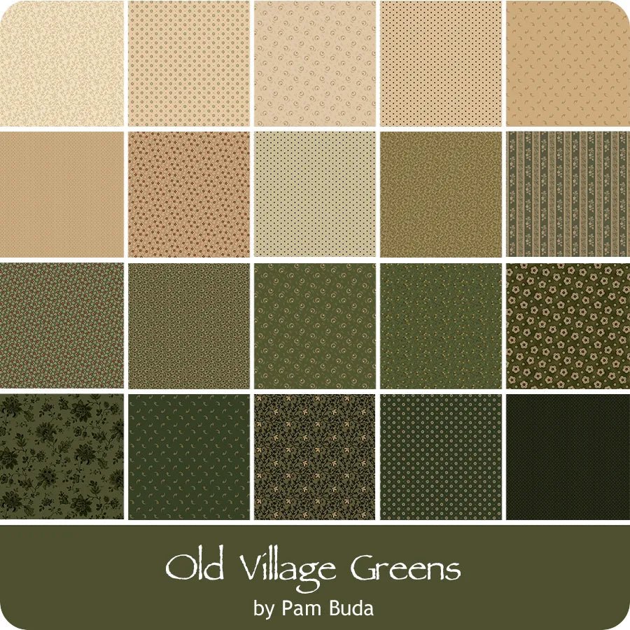 Old Village Greens | 2.5in Strips 40pcs (ST170 - 0006) - Maple Leaf Quilting Company Ltd.
