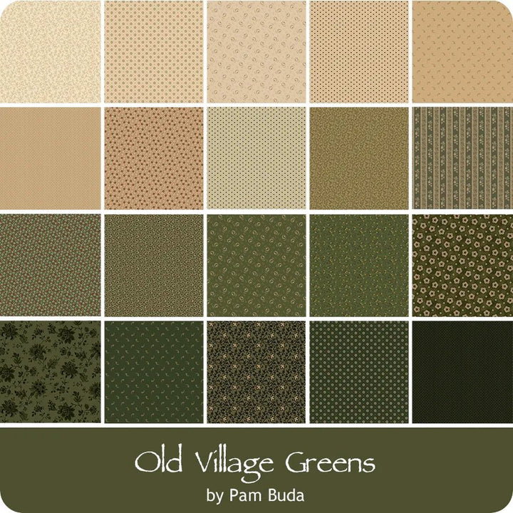 Old Village Greens | 2.5in Strips 40pcs (ST170 - 0006) - Maple Leaf Quilting Company Ltd.