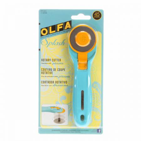 OLFA Splash Rotary Cutter 45mm Aqua - Maple Leaf Quilting Company Ltd.