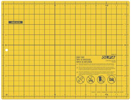 Olfa Yellow Cutting Mat 9in x 12in - Maple Leaf Quilting Company Ltd.