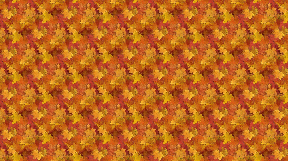 Orange Multi Leaves - Night Owl | 43/44" Cotton (DP28851 - 56) - Sold in UNITS of ¼ metre - Maple Leaf Quilting Company Ltd.