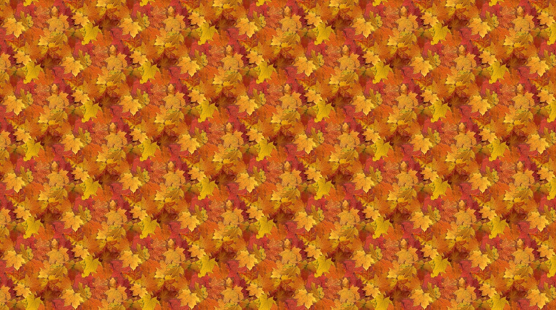 Orange Multi Leaves - Night Owl | 43/44" Cotton (DP28851 - 56) - Sold in UNITS of ¼ metre - Maple Leaf Quilting Company Ltd.