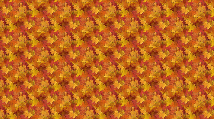 Orange Multi Leaves - Night Owl | 43/44" Cotton (DP28851 - 56) - Sold in UNITS of ¼ metre - Maple Leaf Quilting Company Ltd.