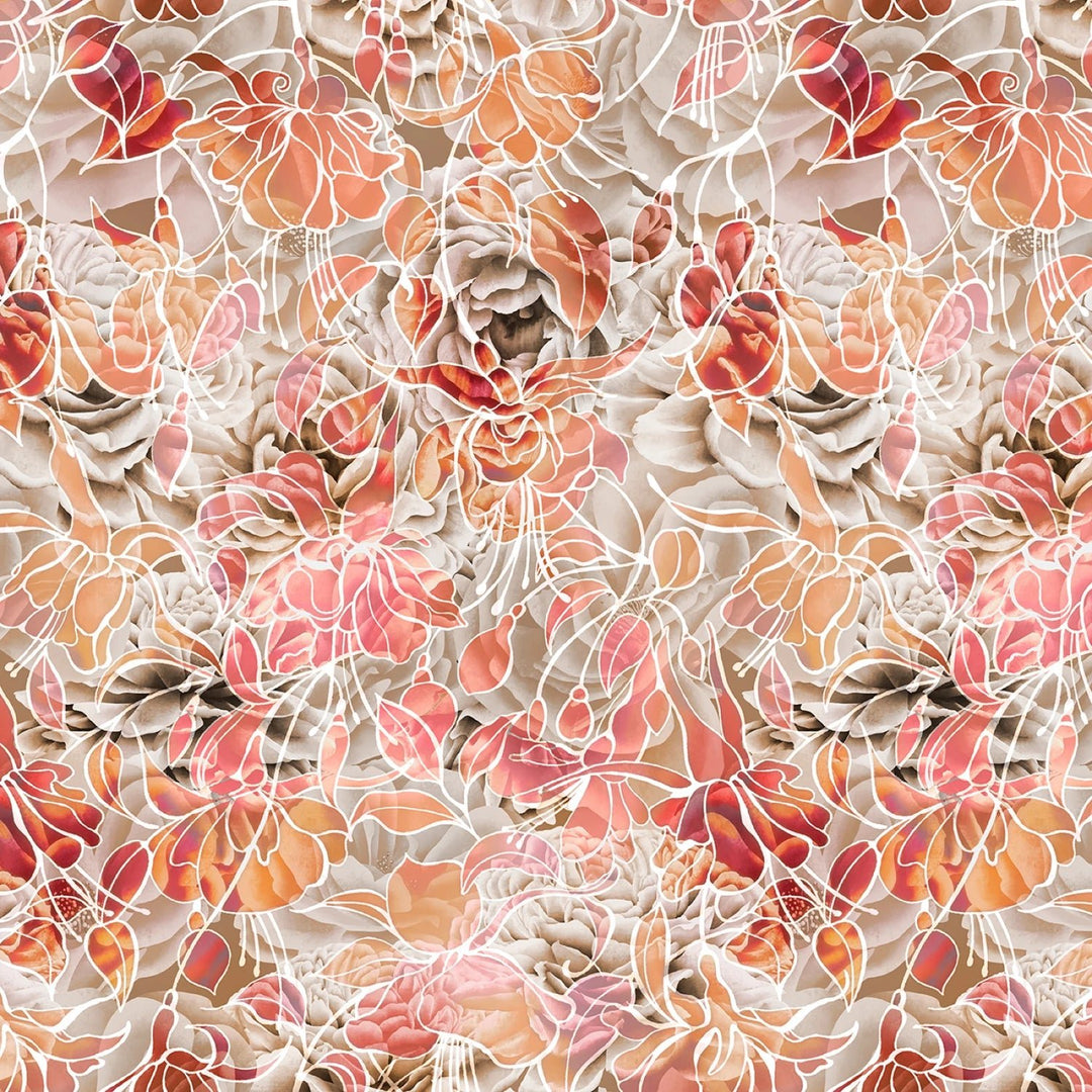 Orange Petal Play by BellaSylDesign Collection| 108" Cotton (PPLW6016 - NEMU) – Sold in UNITS of ¼ metre - Maple Leaf Quilting Company Ltd.