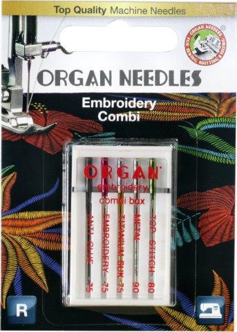 Organ Embroidery Needle Combi Pack (5 Needles) - Maple Leaf Quilting Company Ltd.