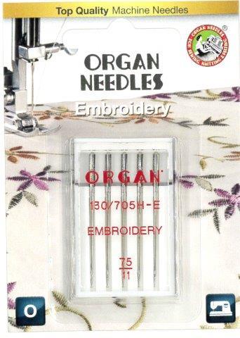 Organ Embroidery Needles Size 11 & 12 15x1 5/Pack