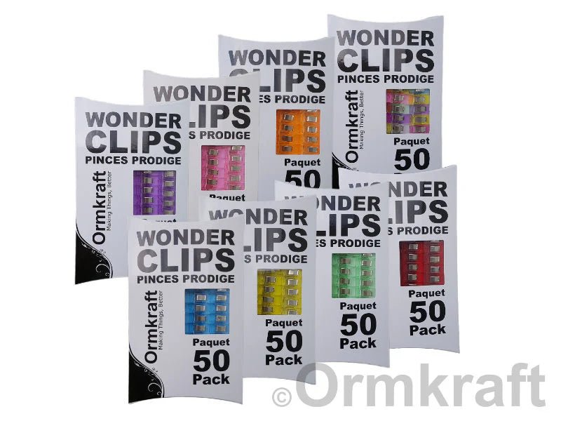 Ormkraft Wonder Clips - 50 Pack - ASST COLOURS🇨🇦 - Maple Leaf Quilting Company Ltd.