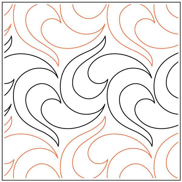Paisley Fire – 6.5” Paper Pantograph - Maple Leaf Quilting Company Ltd.