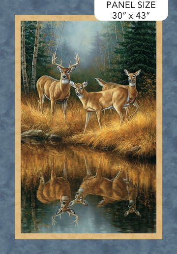 Panel - Md Blue Multi | 30" x 43" | Cotton - Maple Leaf Quilting Company Ltd.