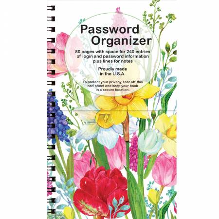 Password Book - Bright Floral (PWB12) - Maple Leaf Quilting Company Ltd.