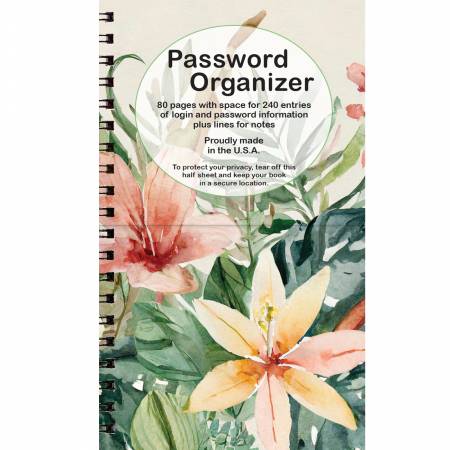 Password Book - Wildflowers (PWB09) - Maple Leaf Quilting Company Ltd.