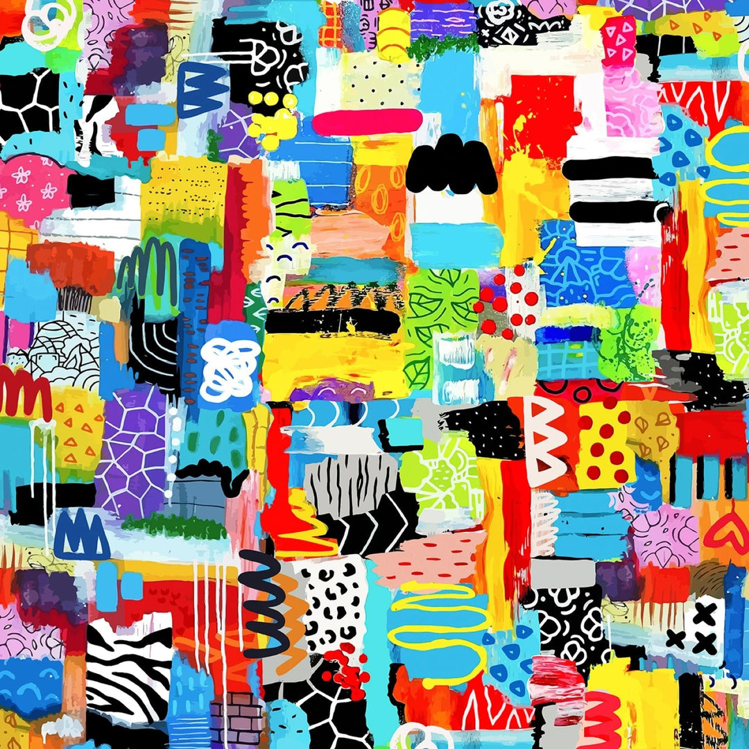 Pattern In Pattern Graffiti Urban Ink 108” Cotton (URBW6246-MU) - Sold in UNITS of 1/4 metre - Maple Leaf Quilting Company Ltd.