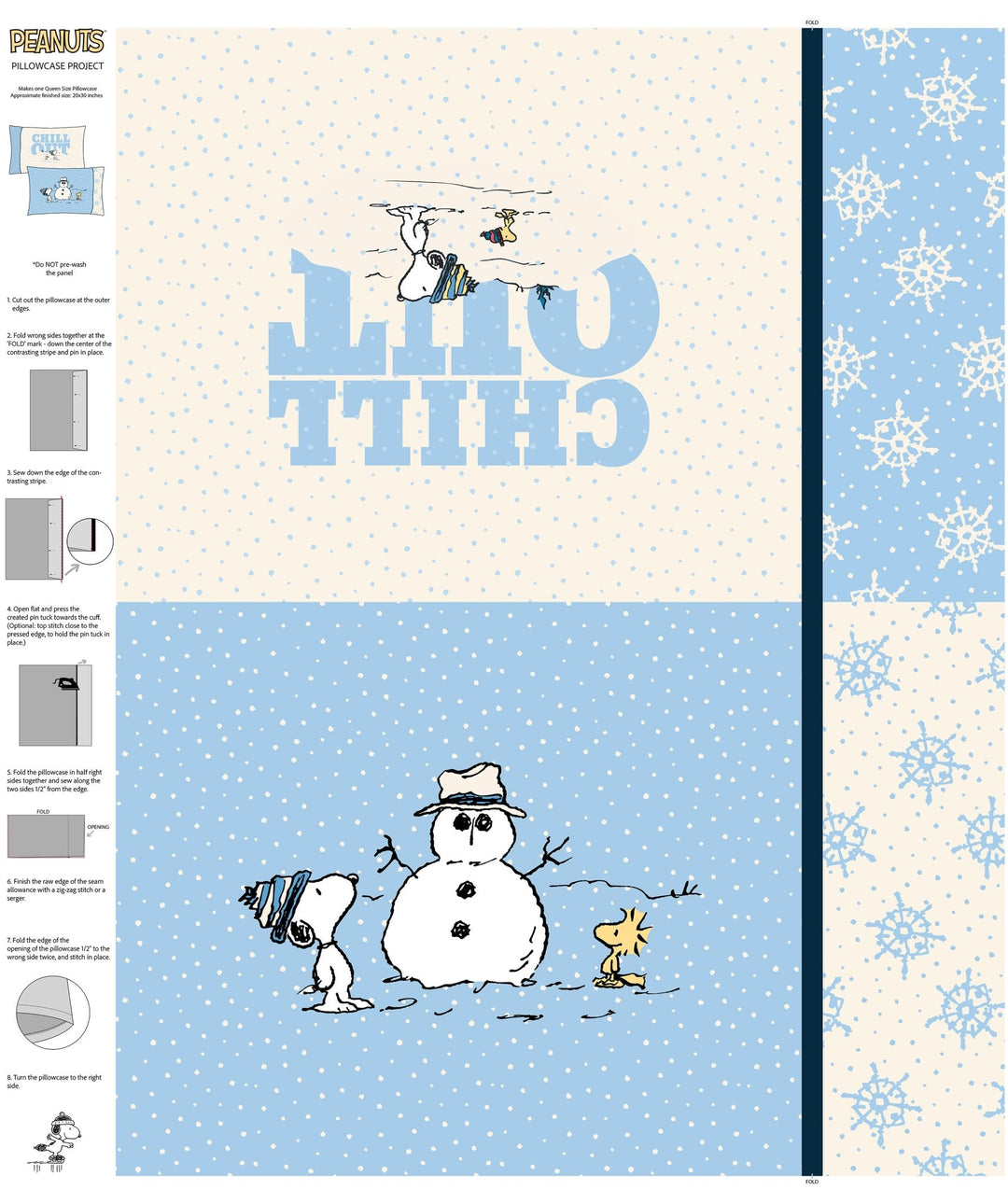 Peanuts Frosty Friends - Pillowcase Panel (P1030 - 10) - Maple Leaf Quilting Company Ltd.