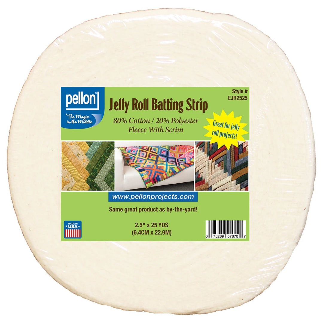 Pellon 80/20 Cotton/Polyester Batting With Scrim Jelly Roll Strip 2.5in x 25 yds - Maple Leaf Quilting Company Ltd.