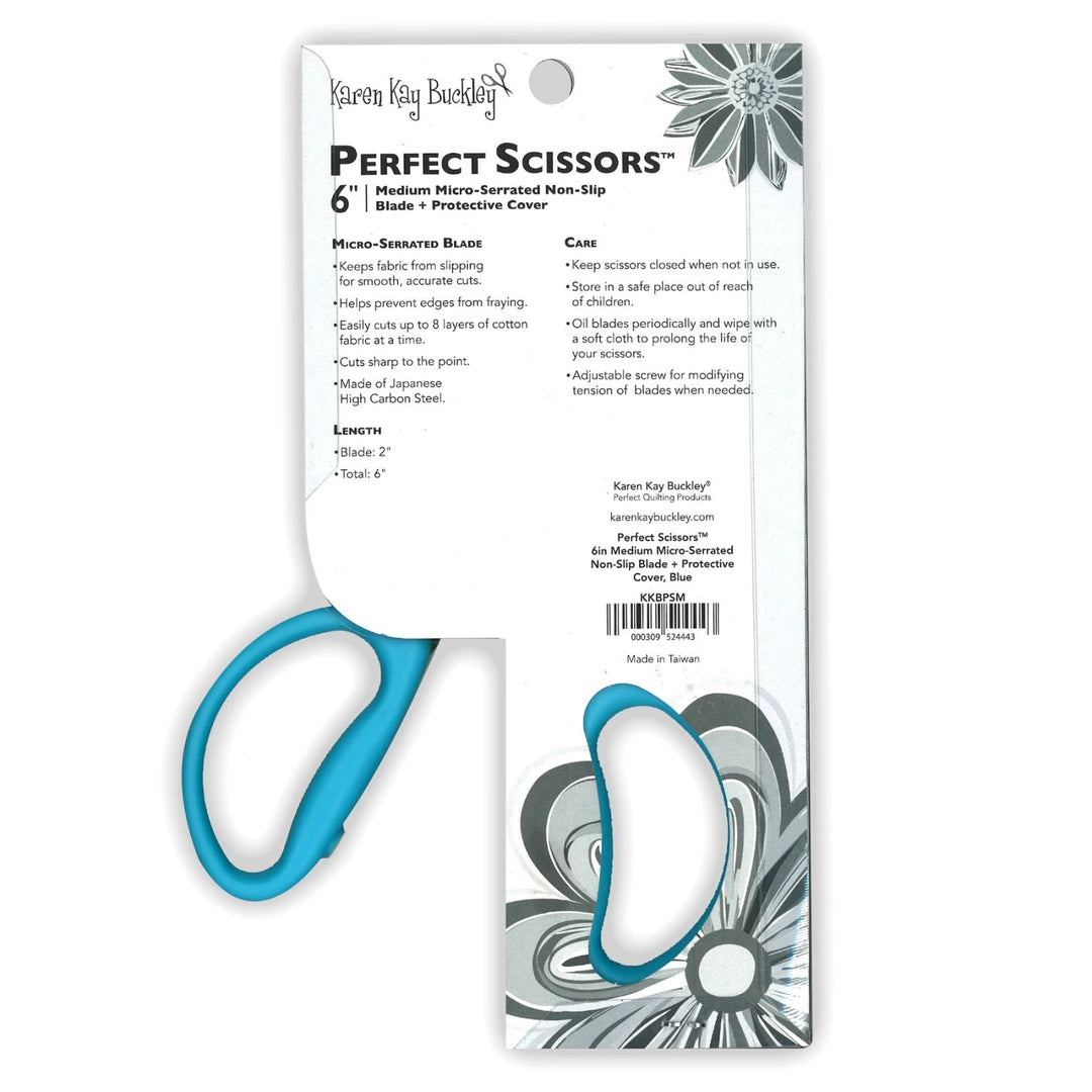 Perfect Scissors Blue 6" Medium Micro - Serrated Non - slip Blade (KKBPSM) - Maple Leaf Quilting Company Ltd.