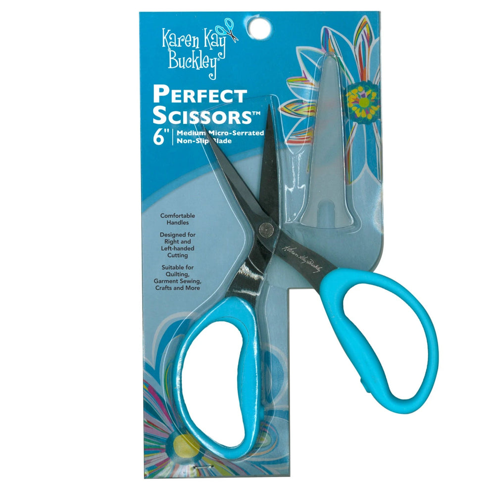 Perfect Scissors Blue 6" Medium Micro - Serrated Non - slip Blade (KKBPSM) - Maple Leaf Quilting Company Ltd.