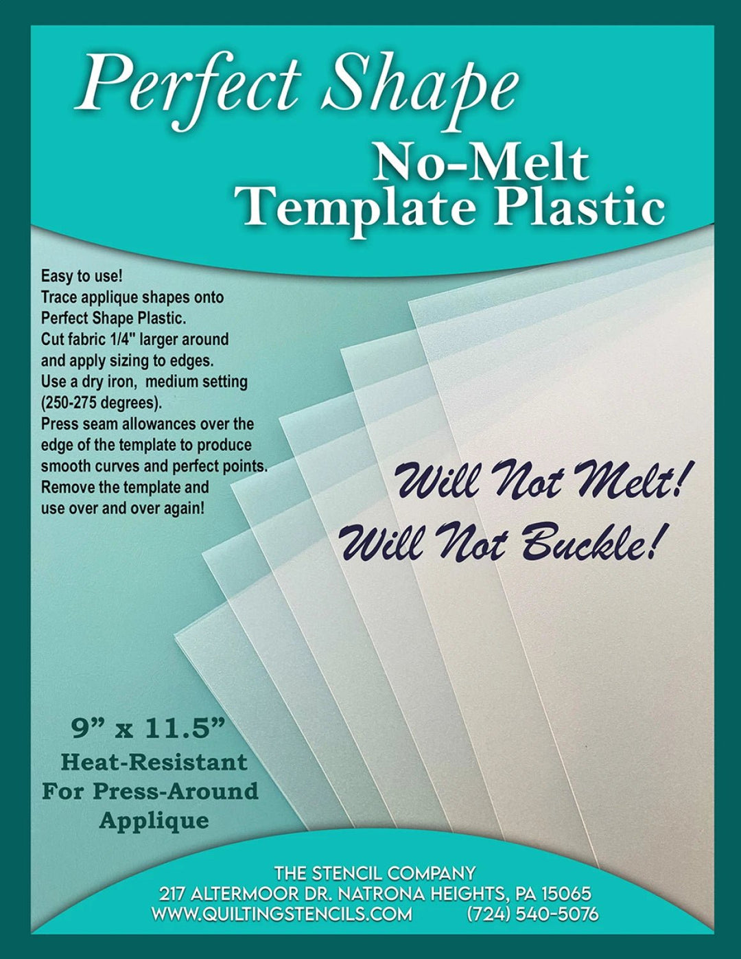 Perfect Shape Plastic Template Sheet - Maple Leaf Quilting Company Ltd.