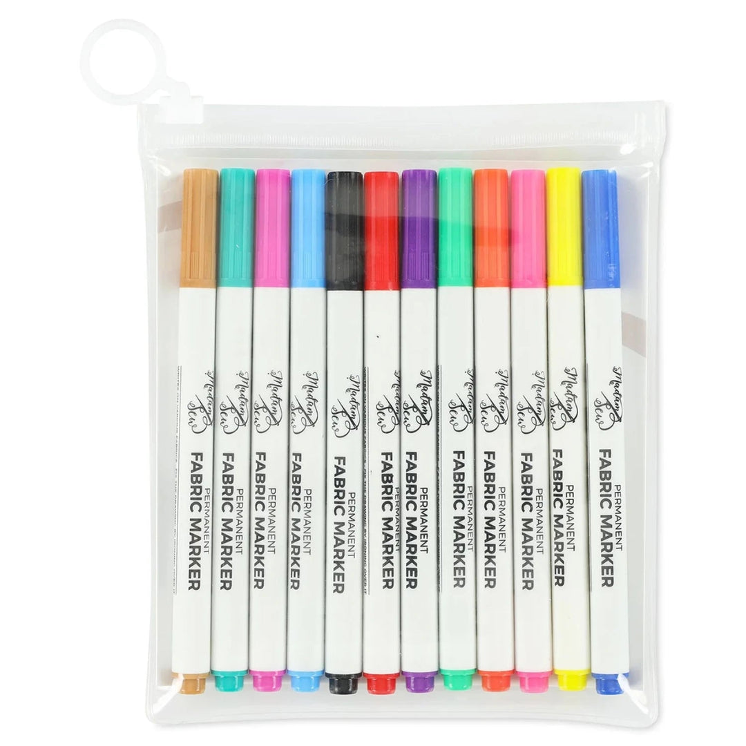 Permanent Fabric Markers 12 Colors (MS - PFM) - Maple Leaf Quilting Company Ltd.