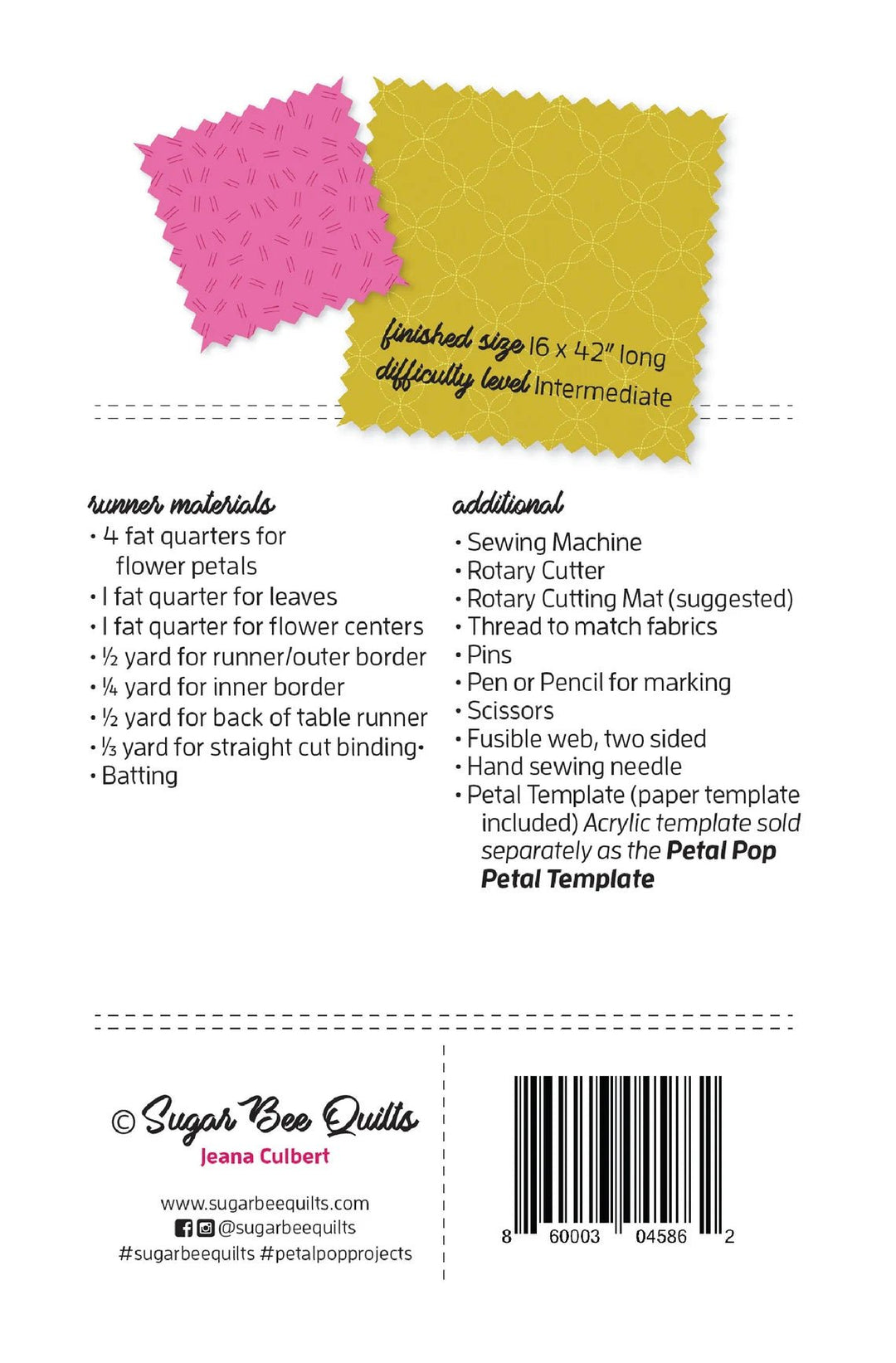 Petal Pop Flower Runner Pattern by Sugar Bee Quilts (SBQ03) - Maple Leaf Quilting Company Ltd.