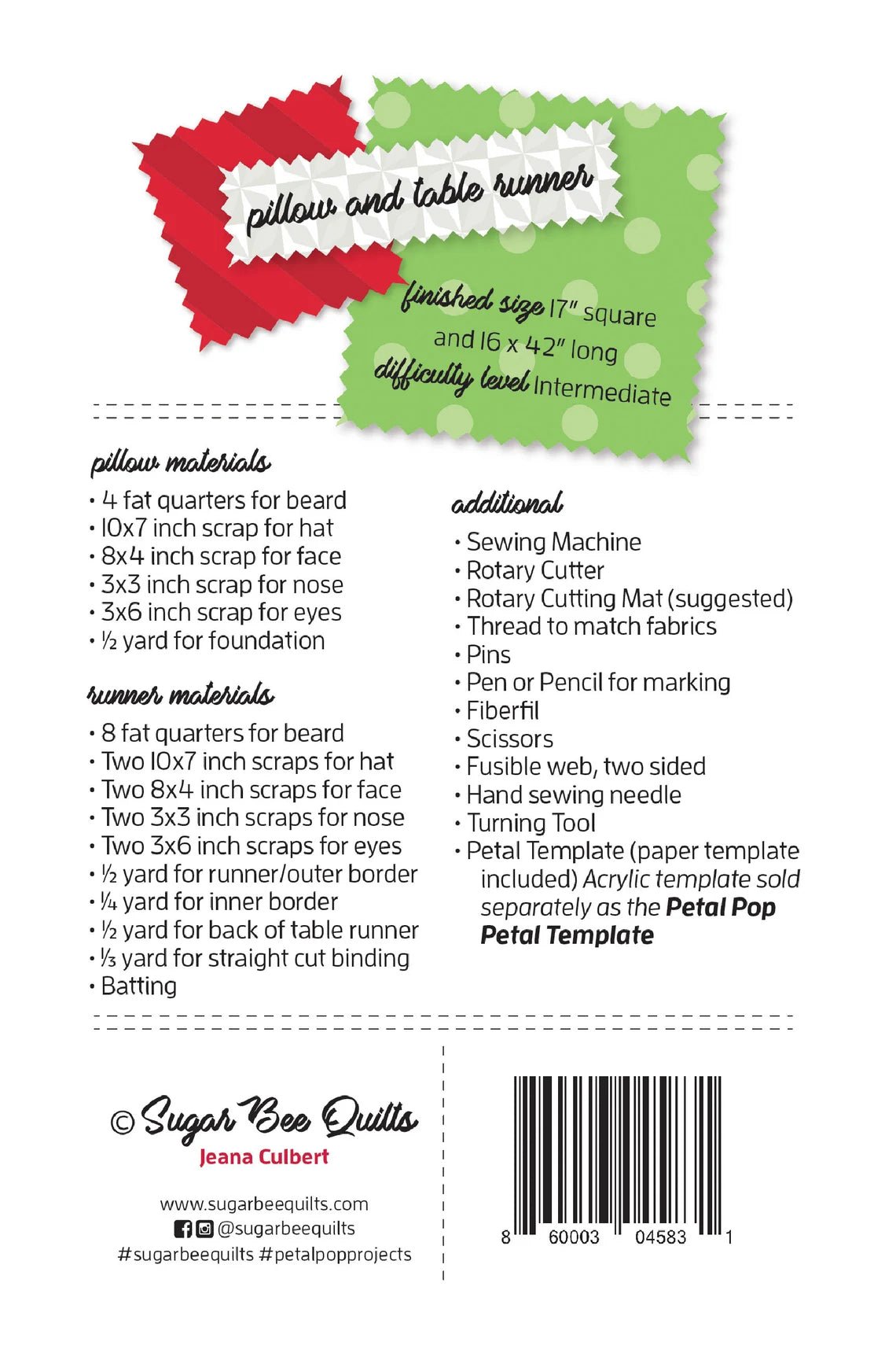 Petal Pop Santa Pattern by Sugar Bee Quilts (SBQ05) - Maple Leaf Quilting Company Ltd.