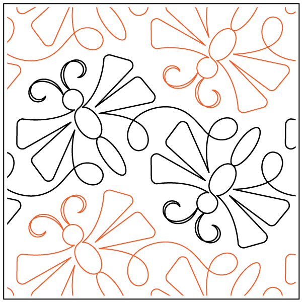 Petal Tails – 8.75” Paper Pantograph - Maple Leaf Quilting Company Ltd.