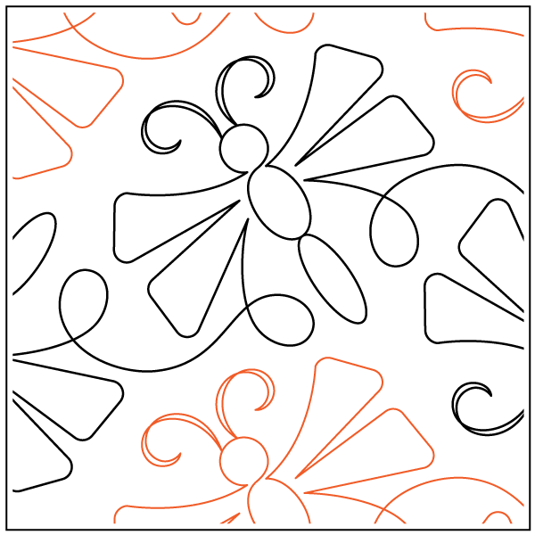 Petal Tails – 8.75” Paper Pantograph - Maple Leaf Quilting Company Ltd.