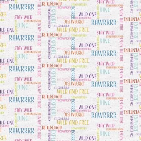 Pink/Purple Dinosaur Words 118" Cotton (183 - 25410) – Sold in UNITS of ¼ metre - Maple Leaf Quilting Company Ltd.