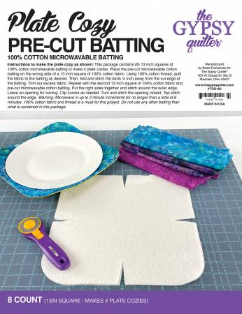 Plate Cozy Pre - Cut Batting 8 count (TGQ102) - Maple Leaf Quilting Company Ltd.