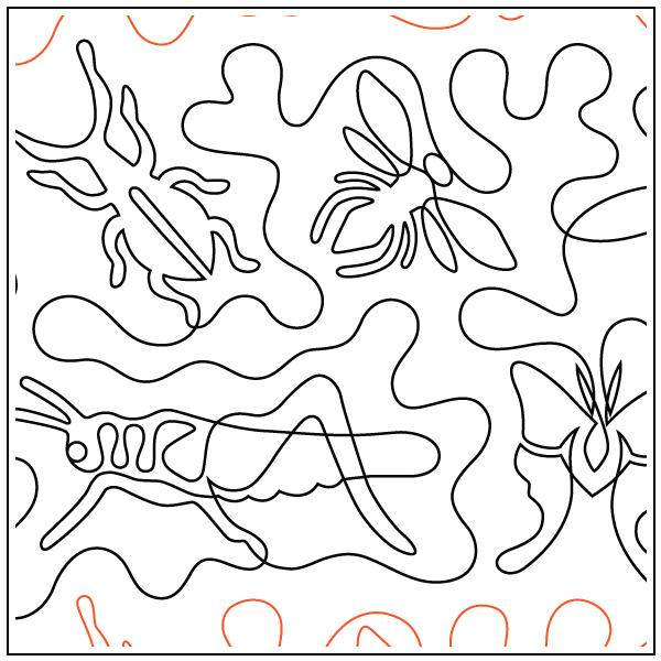 Pocket Full of Bugs – 12” Paper Pantograph - Maple Leaf Quilting Company Ltd.