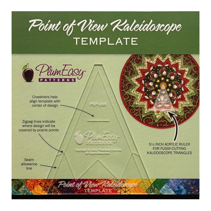 Point of View Kaleidoscope Acrylic Template (PEP - 230) - Maple Leaf Quilting Company Ltd.