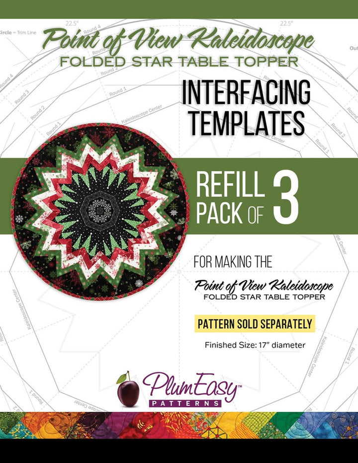 Point of View Kaleidoscope Folded Star Interfacing Template - Refill 3pk (PEP - 229) - Maple Leaf Quilting Company Ltd.