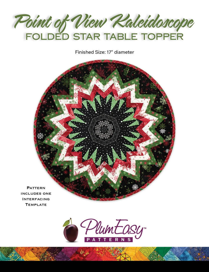 Point of View Kaleidoscope | Folded Star Table Topper Pattern (PEP - 133) - Maple Leaf Quilting Company Ltd.
