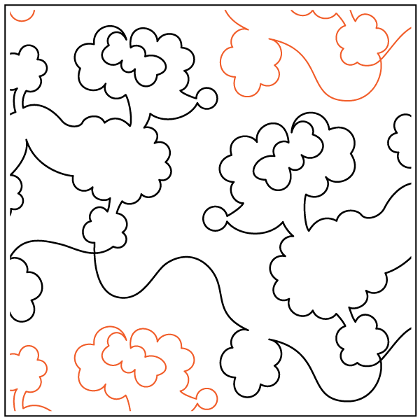 Poodle – 12” Paper Pantograph - Maple Leaf Quilting Company Ltd.
