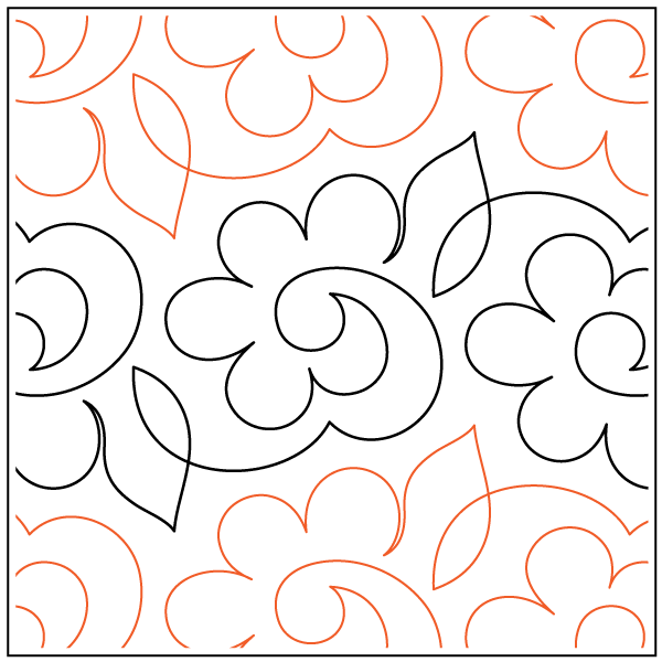 Pretty Posies – 5.75” Paper Pantograph - Maple Leaf Quilting Company Ltd.