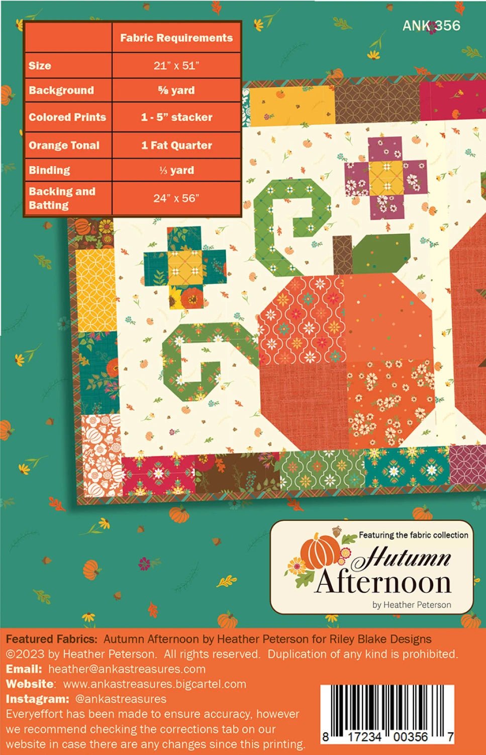 Pumpkin Trio (ANK356) - Maple Leaf Quilting Company Ltd.