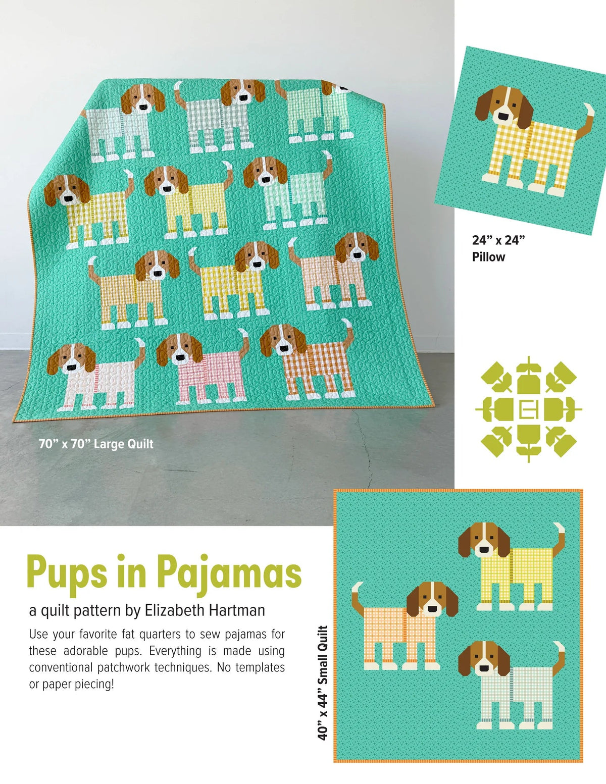 Pups in Pajamas Quilt Pattern (EH092) - Maple Leaf Quilting Company Ltd.